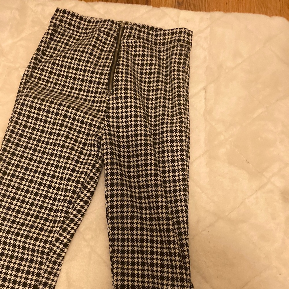 Black and white high waisted pants